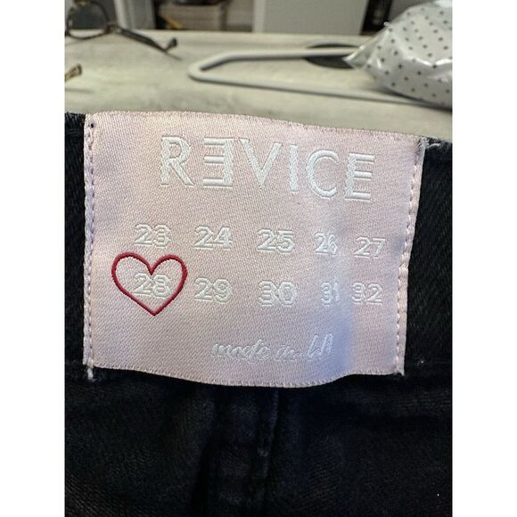 REVICE Women's Black Denim Straight Leg Rose & Dragon Jeans Button Fly 28 - Picture 7 of 8